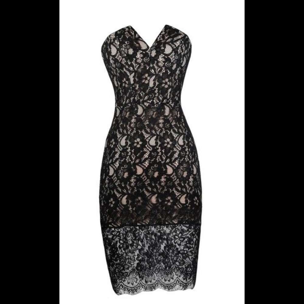 Lace strapless dress